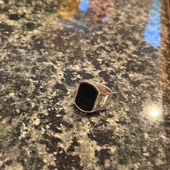 Men Sterling silver Black Onyx Ring Deco Signet Ring sizes 8 9 10 11 12 - Picture 11 of 13
